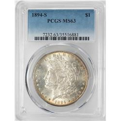 1894-S $1 Morgan Silver Dollar Coin PCGS MS63