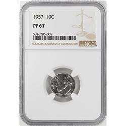1957 Proof Roosevelt Dime Coin NGC PF67