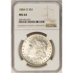 1884-O $1 Morgan Silver Dollar Coin NGC MS64