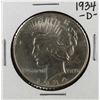 Image 1 : 1934-D $1 Peace Silver Dollar Coin