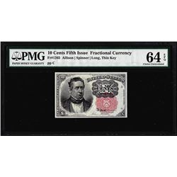 1874 10 Cent Fifth Issue Fractional Currency Note Fr.1265 PMG Choice Uncirculated 64EPQ