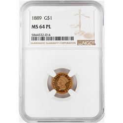 1889 $1 Indian Princess Head Gold Dollar Coin NGC MS64PL