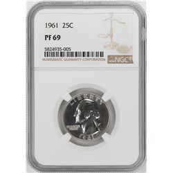 1961 Proof Washington Quarter Coin NGC PF69