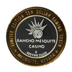 .999 Silver Rancho Mesquite Casino Nevada $10 Casino Limited Edition Gaming Token