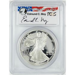 1993-P $1 Proof American Silver Eagle Coin PCGS PR69DCAM Edmund Moy Signature