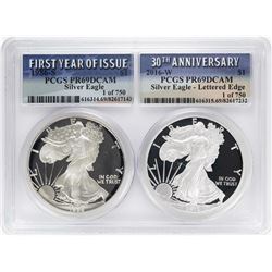 1986-S & 2016-W $1 Proof American Silver Eagle Coin Set PCGS PR69DCAM