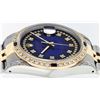 Image 7 : Rolex Mens Two Tone 14K Blue Vignette Diamond & Sapphire Datejust Wristwatch