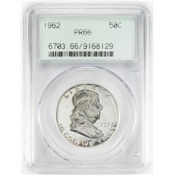 1962 Proof Franklin Half Dollar Coin PCGS PR66 Old Green Holder