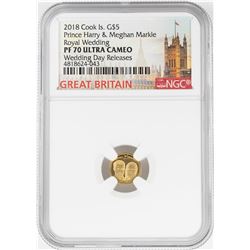 2018 $5 Cook Island Royal Wedding Gold Coin NGC PF70 Ultra Cameo