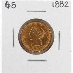 1882 $5 Liberty Head Eagle Gold Coin
