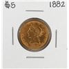Image 1 : 1882 $5 Liberty Head Eagle Gold Coin