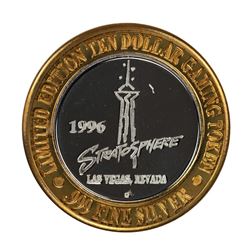 .999 Silver Stratosphere Las Vegas, Nevada $10 Casino Limited Edition Gaming Token