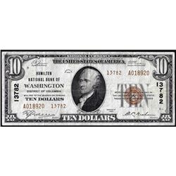 1929 $10 Hamilton NB of Washington, D.C. CH# 13782 National Currency Note