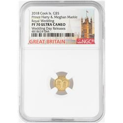 2018 $5 Cook Island Royal Wedding Gold Coin NGC PF70 Ultra Cameo