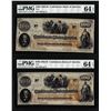 Image 1 : (2) Consecutive 1862 $100 Confederate States of America Notes PMG Ch. Uncirculated 64EPQ