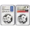 Image 1 : Lot of (2) 2019 China 10 Yuan Silver Panda Coins NGC MS70 Early Releases