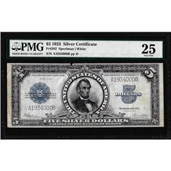 1923 $5 Porthole Silver Certificate Note Fr.282 PMG Very Fine 25