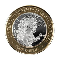 .999 Silver Four Queens Hotel & Casino  Nevada $10 Limited Edition Gaming Token