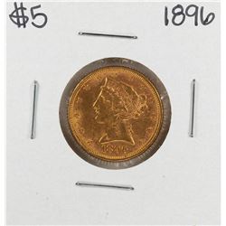 1896 $5 Liberty Head Eagle Gold Coin