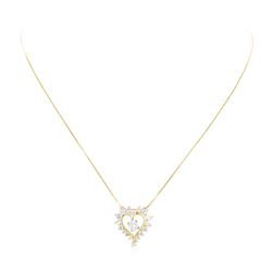 14KT Yellow Gold 1.25 ctw Diamond Pendant & Chain