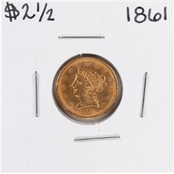 1861 $2 1/2 Liberty Head Quarter Eagle Gold Coin