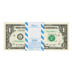Pack of (100) Consecutive 2013 $1 Federal Reserve Star Notes San Francisco