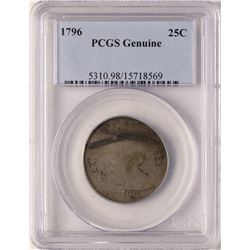 1796 Draped Bust Quarter Coin PCGS Genuine