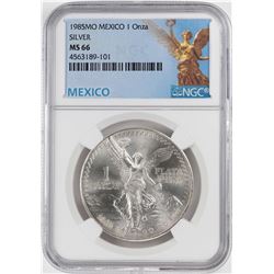 1984Mo Mexico 1 Onza Libertad Silver Coin NGC MS66