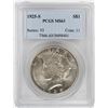 Image 1 : 1925-S $1 Peace Silver Dollar Coin PCGS MS63
