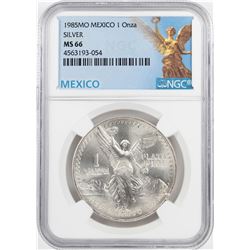 1984Mo Mexico 1 Onza Libertad Silver Coin NGC MS66