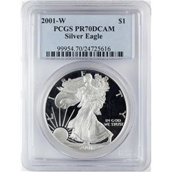 2001-W $1 Proof American Silver Eagle Coin PCGS PR70DCAM