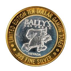 .999 Silver Ballys Las Vegas $10 Casino Limited Edition Gaming Token