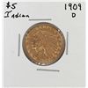 Image 1 : 1909-D $5 Indian Head Half Eagle Gold Coin