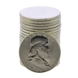 Roll of (20) Brilliant Uncirculated 1963 Franklin Half Dollar Coins