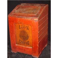 Coffee Bin, Original Paint, Lion Coffee