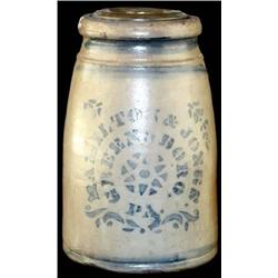 Crock with Lid, Hamilton and Jones