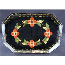 Antique Tole Painted Tin Tray