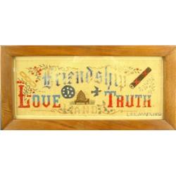 Framed Needlepoint, 1861