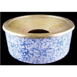 Spongeware Spittoon with Brass Top