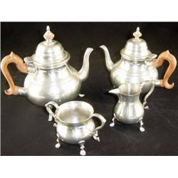 4 piece Stieff Pewter Tea Set