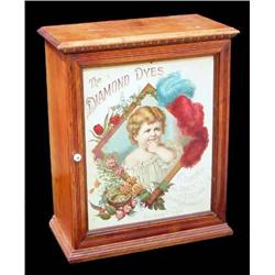 Dye Cabinet with Tin Litho Advertising