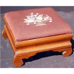 Footstool with Needlework