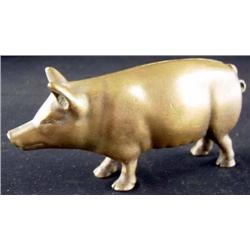 Cast Brass Pig Still Bank
