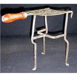 Fireside Trivet, Wrought Iron Brass