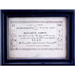 1842 Birth Certificate