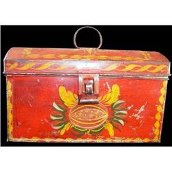 Antique Tole Painted Tin Title Box