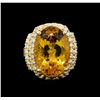 Image 2 : 14KT Yellow Gold 11.17 ctw Citrine and Diamond Ring