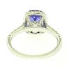 Image 7 : 14k White Gold 3.03 ctw Diamond and Cushion Cut Tanzanite Quality Modern Ring