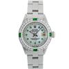 Image 3 : Rolex Ladies Stainless Steel MOP Emerald & Diamond Datejust Wristwatch