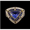 Image 2 : 3.06 ctw Sapphire and Diamond Ring - 18KT Yellow Gold